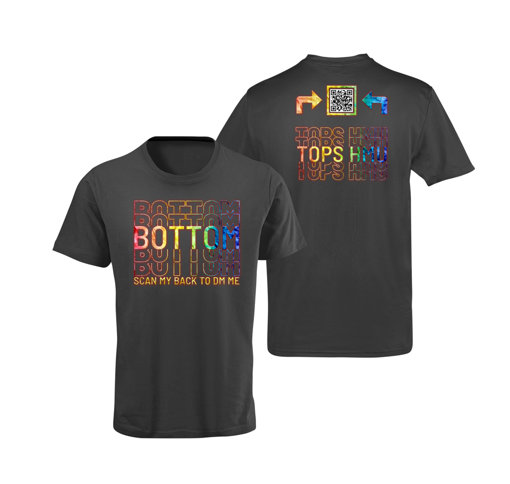 Bottom Colorful Echo Effect QR Code T-Shirt