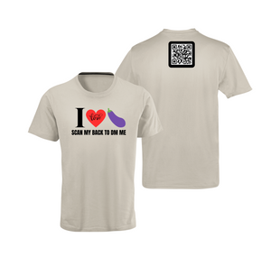 I Love Eggplant (Bottom) QR Code T-Shirt