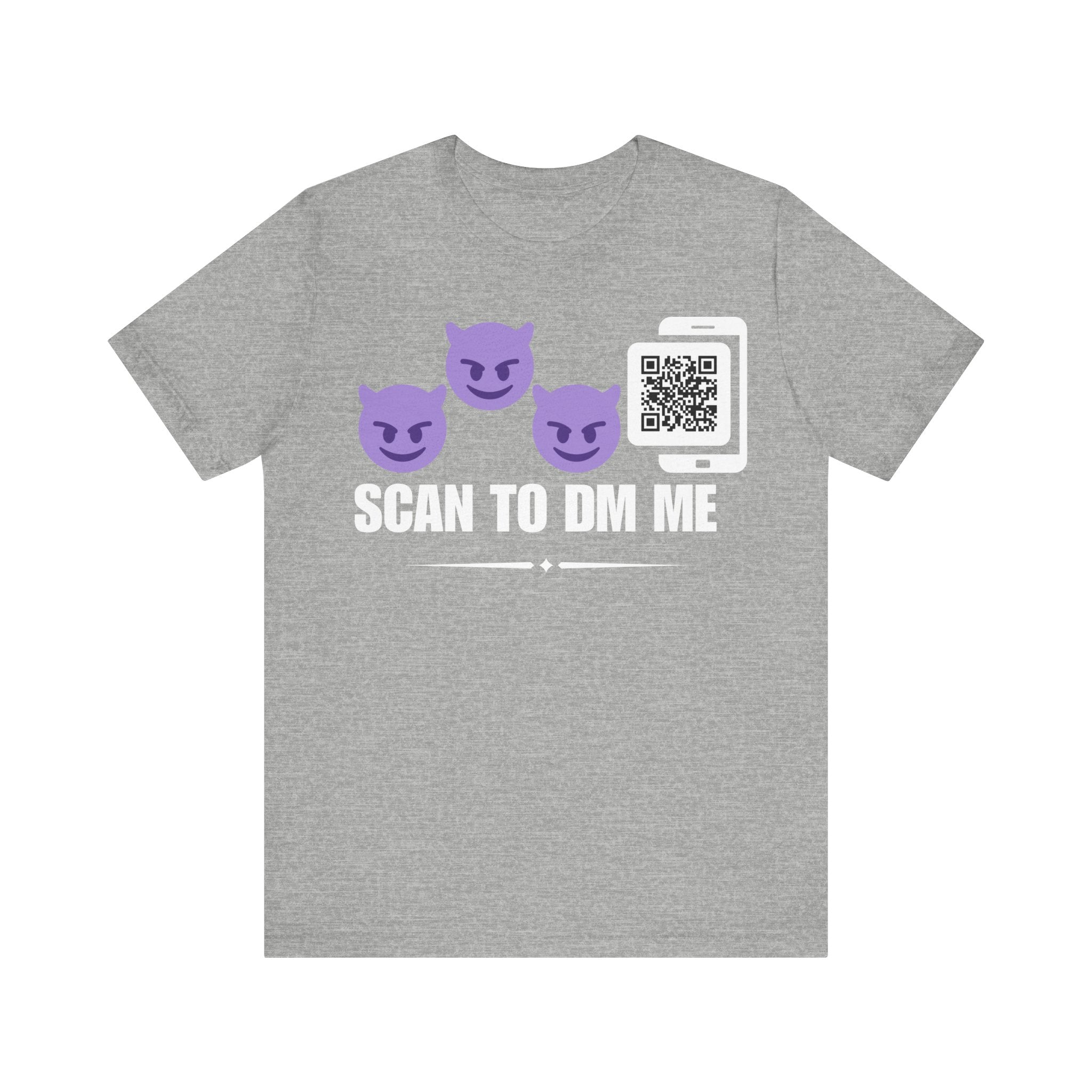 Demon Emoji QR Contact T-shirt (Single Side Design)