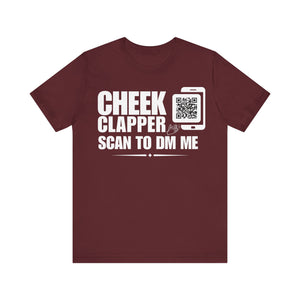 Cheek Clapper QR Contact T-shirt (Single Side Design)