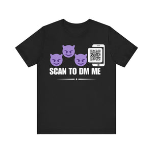 Demon Emoji QR Contact T-shirt (Single Side Design)