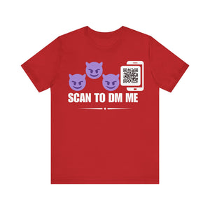 Demon Emoji QR Contact T-shirt (Single Side Design)