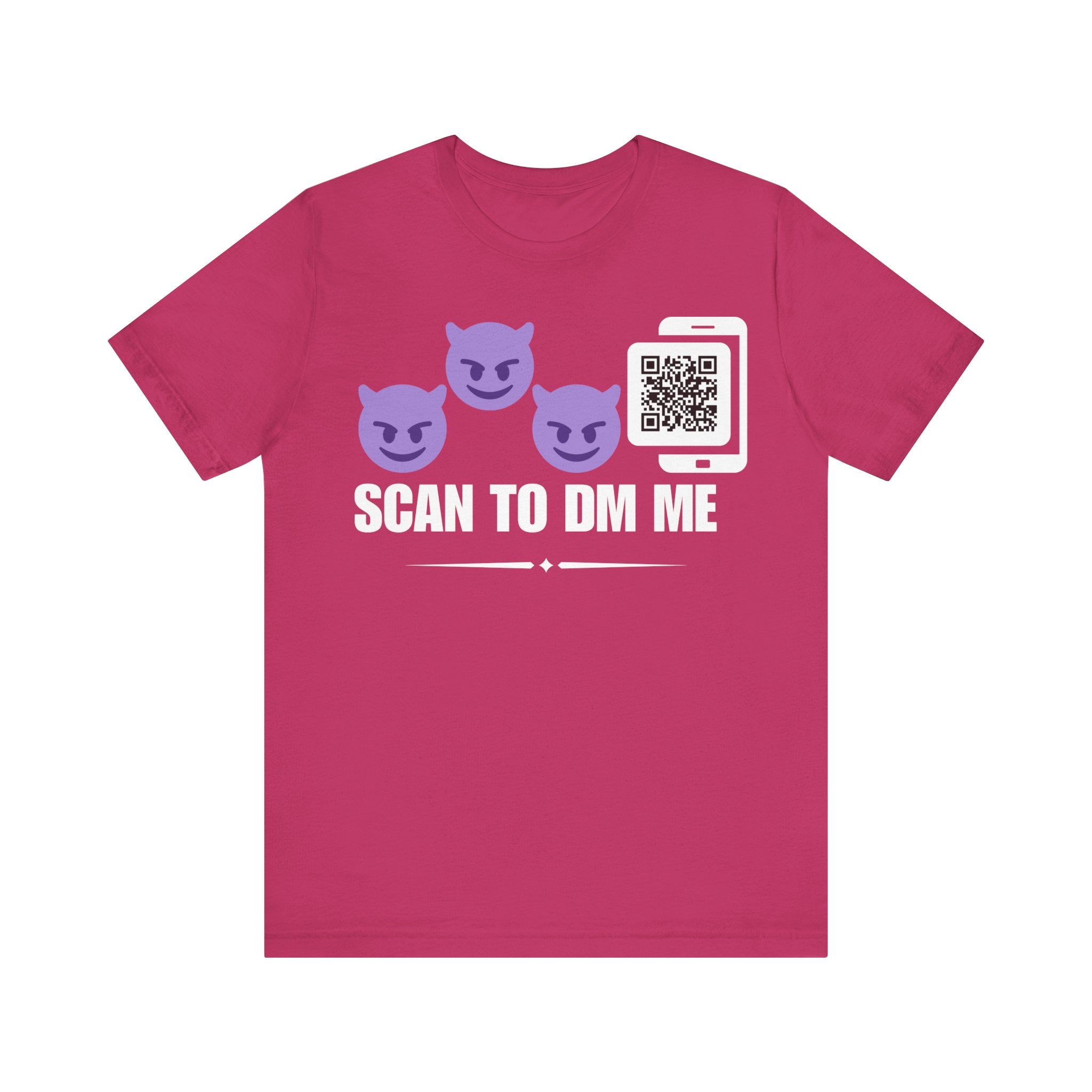Demon Emoji QR Contact T-shirt (Single Side Design)