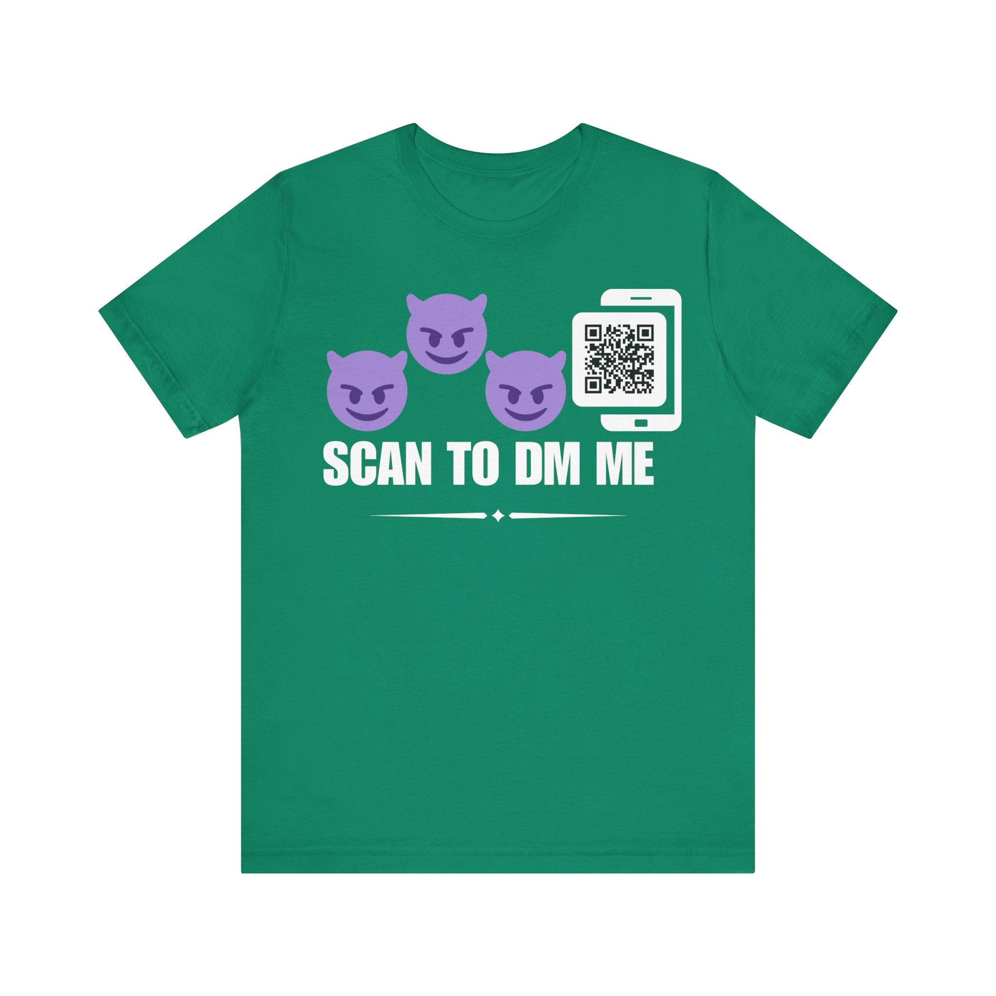 Demon Emoji QR Contact T-shirt (Single Side Design)