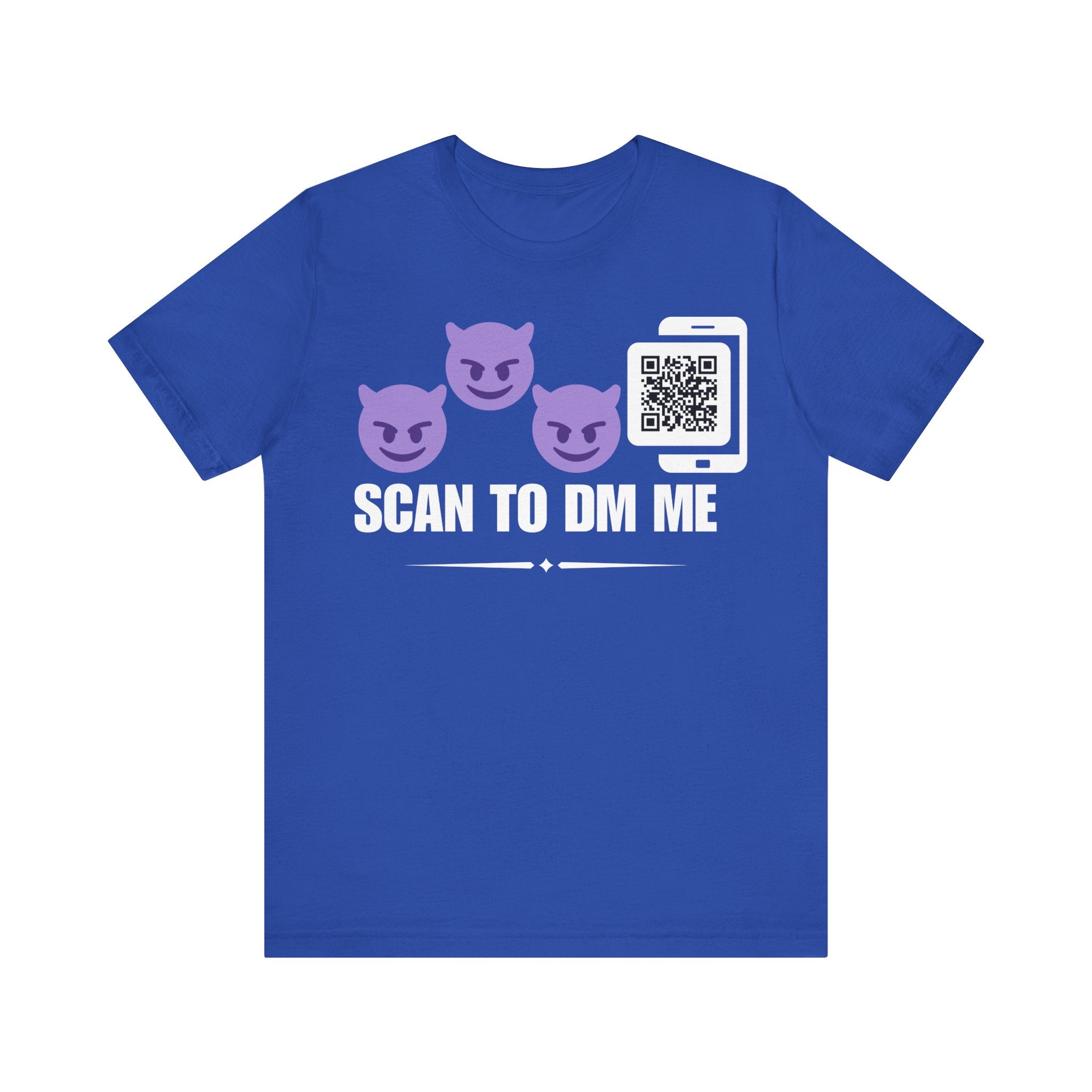 Demon Emoji QR Contact T-shirt (Single Side Design)