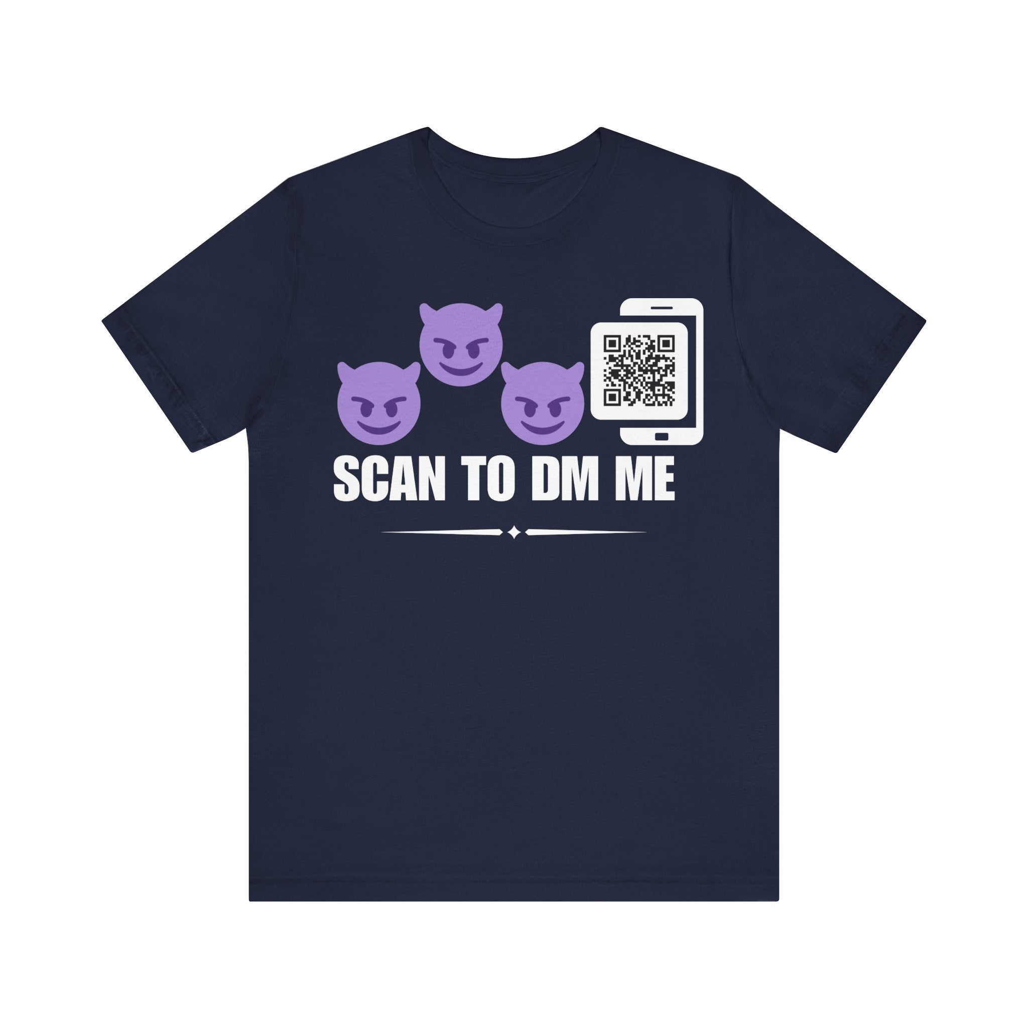 Demon Emoji QR Contact T-shirt (Single Side Design)