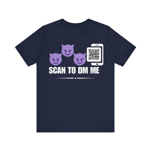 Demon Emoji QR Contact T-shirt (Single Side Design)