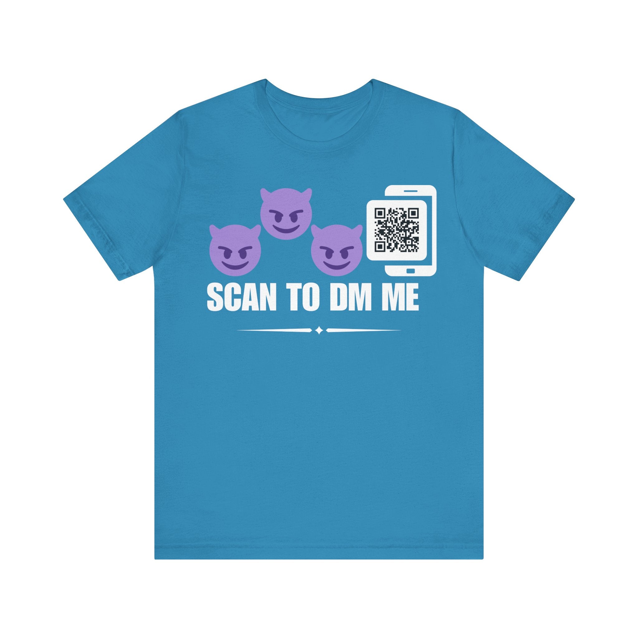Demon Emoji QR Contact T-shirt (Single Side Design)