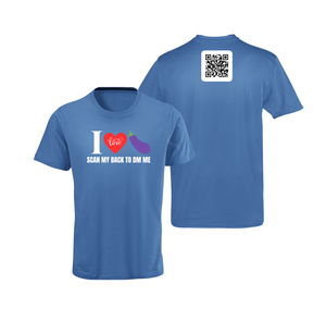 I Love Eggplant (Bottom) QR Code T-Shirt