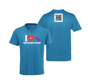 I Love Eggplant (Bottom) QR Code T-Shirt