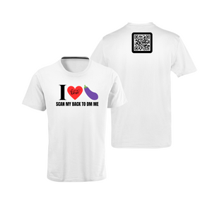 I Love Eggplant (Bottom) QR Code T-Shirt