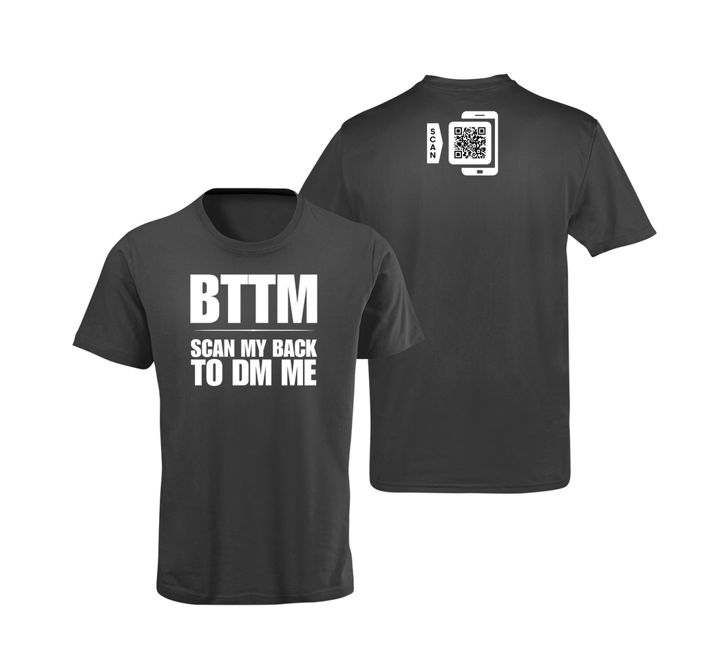 "BTTM" QR CODE Freak Contact T-Shirt (Front & Back Design)